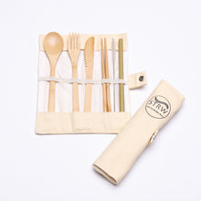 Load image into Gallery viewer, Portable Bamboo Cutlery Set