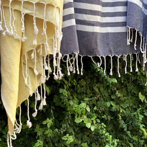 Eco-friendly Ultra Soft Marbled Turkish Towel - Yellow