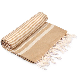 Fethiye Striped Ultra Soft Eco-Friendly Towel - Beige