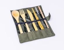 Load image into Gallery viewer, Portable Bamboo Cutlery Set
